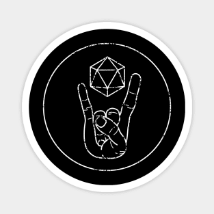 D20 Heavy Metal Devil Horns Magnet